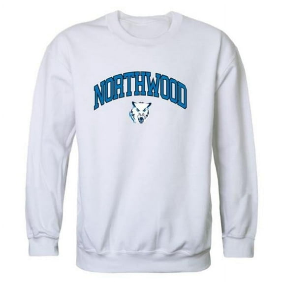 Northwood University Timberwolves Campus Crewneck Sweatshirt, White - Large