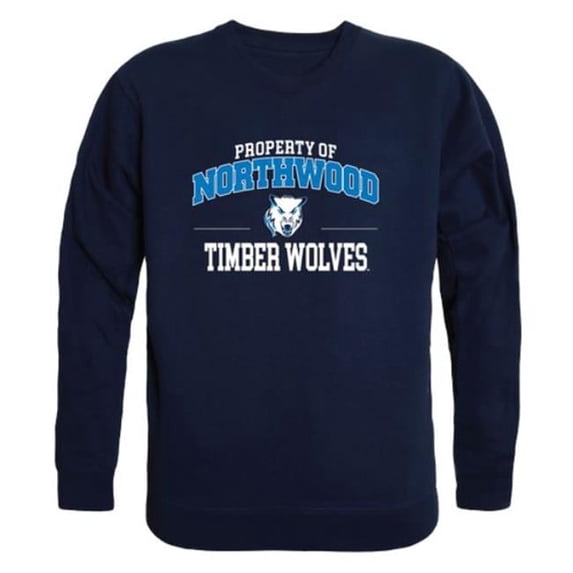 Northwood University Timberwolves Property of Crewneck Sweatshirt, Navy - Extra Large
