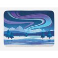 thumbnail image 1 of Northwoods Bath Mat, Aurora Borealis Composition Countryside Elements Frozen Lake Hills and Trees, Plush Bathroom Decor Mat with Non Slip Backing, 29.5" X 17.5", Multicolor, by Ambesonne, 1 of 2