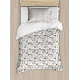 thumbnail image 1 of Northwoods Duvet Cover Set Twin Size, Forest Elements with Bear Moose Trees and Mountains Wildlife Nature Theme, Decorative 2 Piece Bedding Set with 1 Pillow Sham, Taupe and White, by Ambesonne, 1 of 3