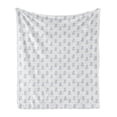 thumbnail image 1 of Northwoods Soft Flannel Fleece Blanket, Simple Pattern with Meadow Herbs and Seasonings Country Life Inspired, Cozy Plush for Indoor and Outdoor Use, 50" x 60", Pale Grey Night Blue, by Ambesonne, 1 of 5