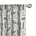 thumbnail image 1 of Ambesonne Northwoods Window Curtains, Wild Nature Theme, Each 28" W x 84" L, Taupe and White, 1 of 5