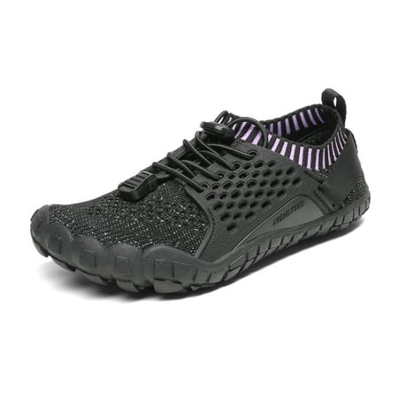 Nortiv 8 Kids Water Shoes Boys & Girls Comfort Aqua Shoes Quick Dry Barefoot Swim Diving Sports Shoes Aqua-K2 Black/Purple Size 1