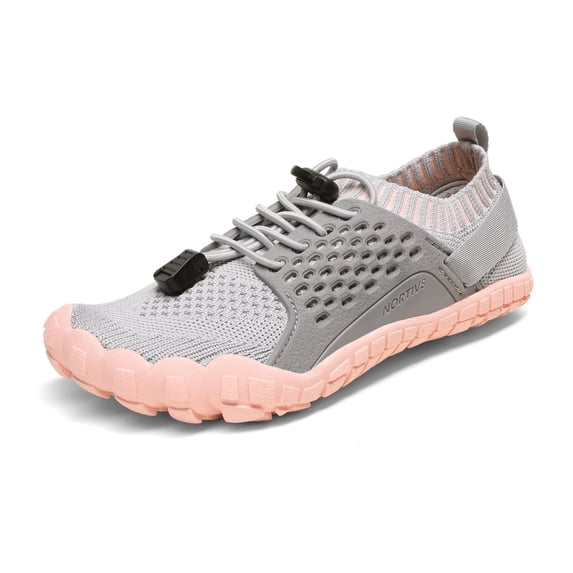Nortiv 8 Kids Water Shoes Boys & Girls Comfort Aqua Shoes Quick Dry Barefoot Swim Diving Sports Shoes Aqua-K2 Light/Grey/Pink Size 1