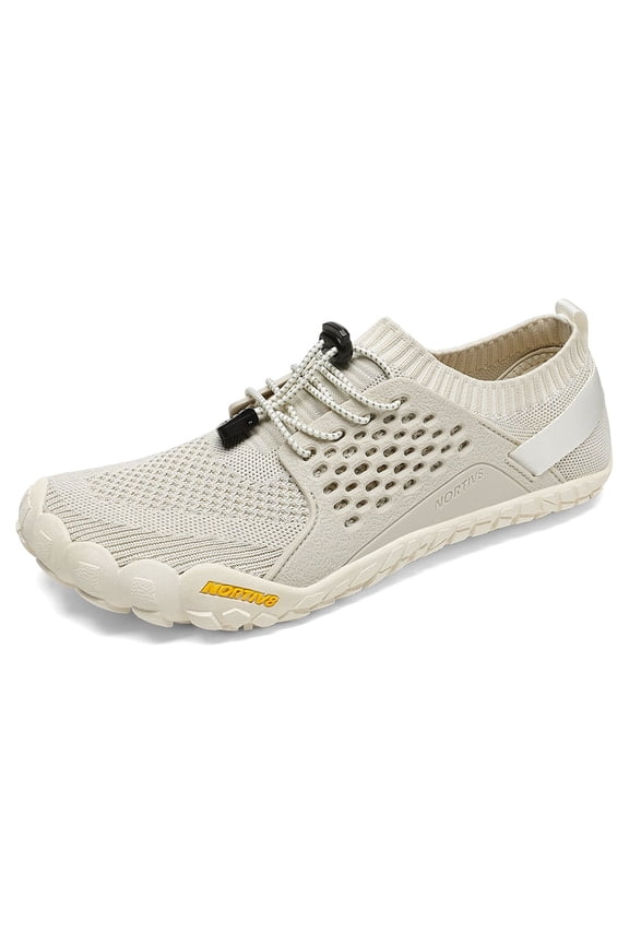 Nortiv 8 Men Water Shoes Comfort Barefoot Quick Dry Beach Shoes Swim Diving Surf Aqua Water Sports Shoes Trekman-2 Beige/Light/Grey Size 10.5