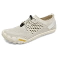 thumbnail image 1 of Nortiv 8 Men Water Shoes Comfort Barefoot Quick Dry Beach Shoes Swim Diving Surf Aqua Water Sports Shoes Trekman-2 Beige/Light/Grey Size 9, 1 of 4