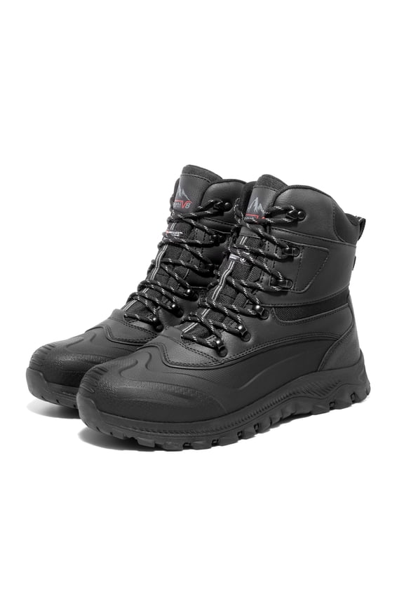 Nortiv 8 Men's Insulated Waterproof Construction Rubber Sole Winter Snow Skii Boots