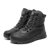 Nortiv 8 Mens Insulated Waterproof Construction Rubber Sole Winter Snow Skii Boots