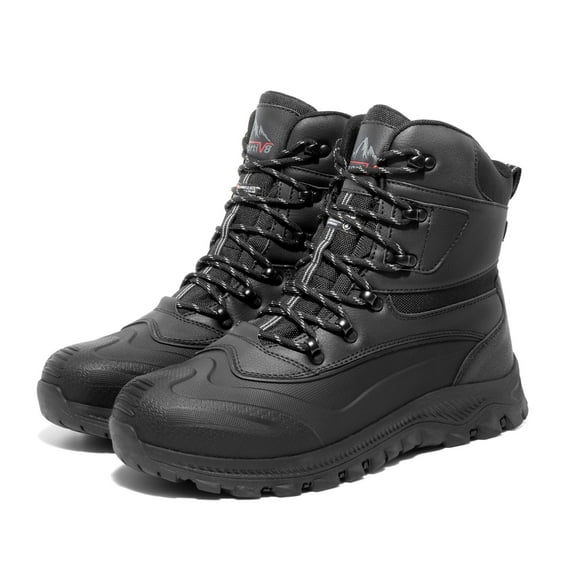 Nortiv 8 Men's Insulated Waterproof Construction Rubber Sole Winter Snow Skii Boots