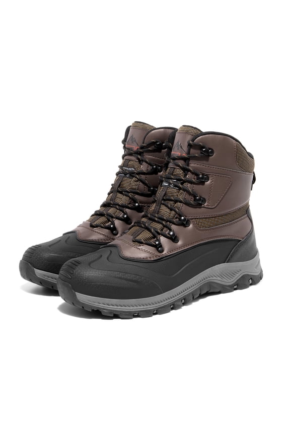 Nortiv 8 Men's Insulated Waterproof Construction Rubber Sole Winter Snow Skii Boots