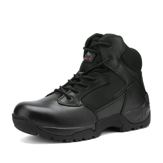 Nortiv 8 Mens Fashion Comfort Work Safety Shoes Steel Toe Indestructible Military Tactical Boots Alloy-Steel Black Size 11