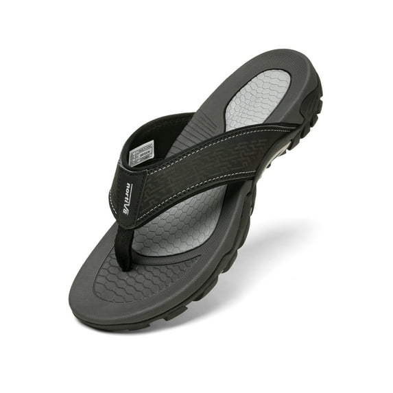 Nortiv8 Athletic Flip Flops for Men Casual Thong Beach Sandals SNFF221M BLACK Size 14