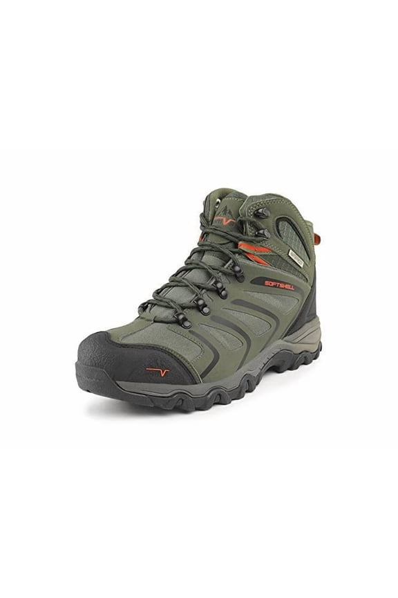 "Nortiv8 Men's Ankle High Waterproof Hiking, Olive Green/Black/Orange, Size 9.5"