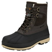 Nortiv8 Men's Snow Boots Insulated Waterproof Rugged Duty Outdoor Winter Boots Avenue DARK/BROWN/BLACK Size 7.5