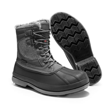 Burudani Men's Snow Boots Insulated Waterproof Rugged Duty Outdoor Winter Boots Avenue GREY/BLACK Size 8.5