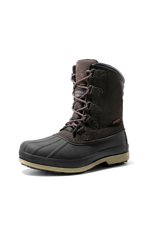 Men's Winter Snow Boots Lace Up Warm Insulated Waterproof Outdoor Work Boots For Men