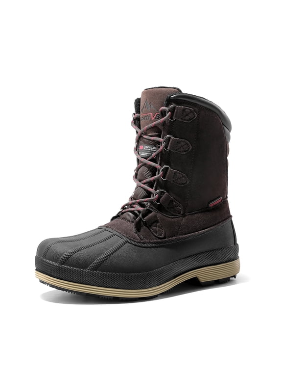 NORTIV 8 Men's Snow Boots Insulated Waterproof Rugged Duty Outdoor Winter Boots 170390-M