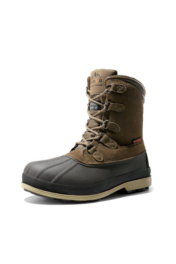 Men's Winter Snow Boots Lace Up Warm Insulated Waterproof Outdoor Work Boots For Men