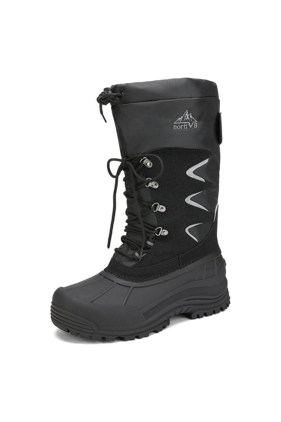 Mens Snow Boots Insulated Water-resistant Thermolite Winter Outdoor Hiking Boots MOUNTAINEER-1M BLACK Size 8