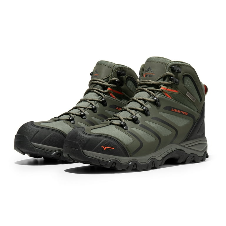 Nortiv8 Mens Waterproof Hiking Boots Backpacking Lightweight Outdoor Work Boots 160448 M Army Green Black Orange Size 7 Walmart