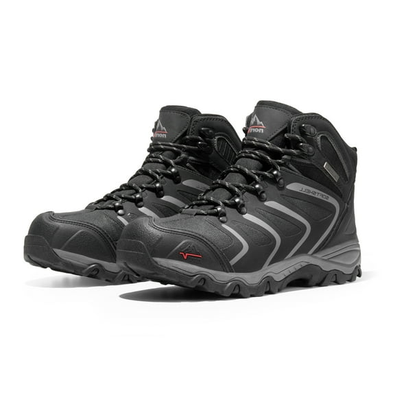 Nortiv8 Mens Waterproof Hiking Boots Backpacking Lightweight Outdoor Work Boots 160448_M Black/Dark/Grey Size 9.5