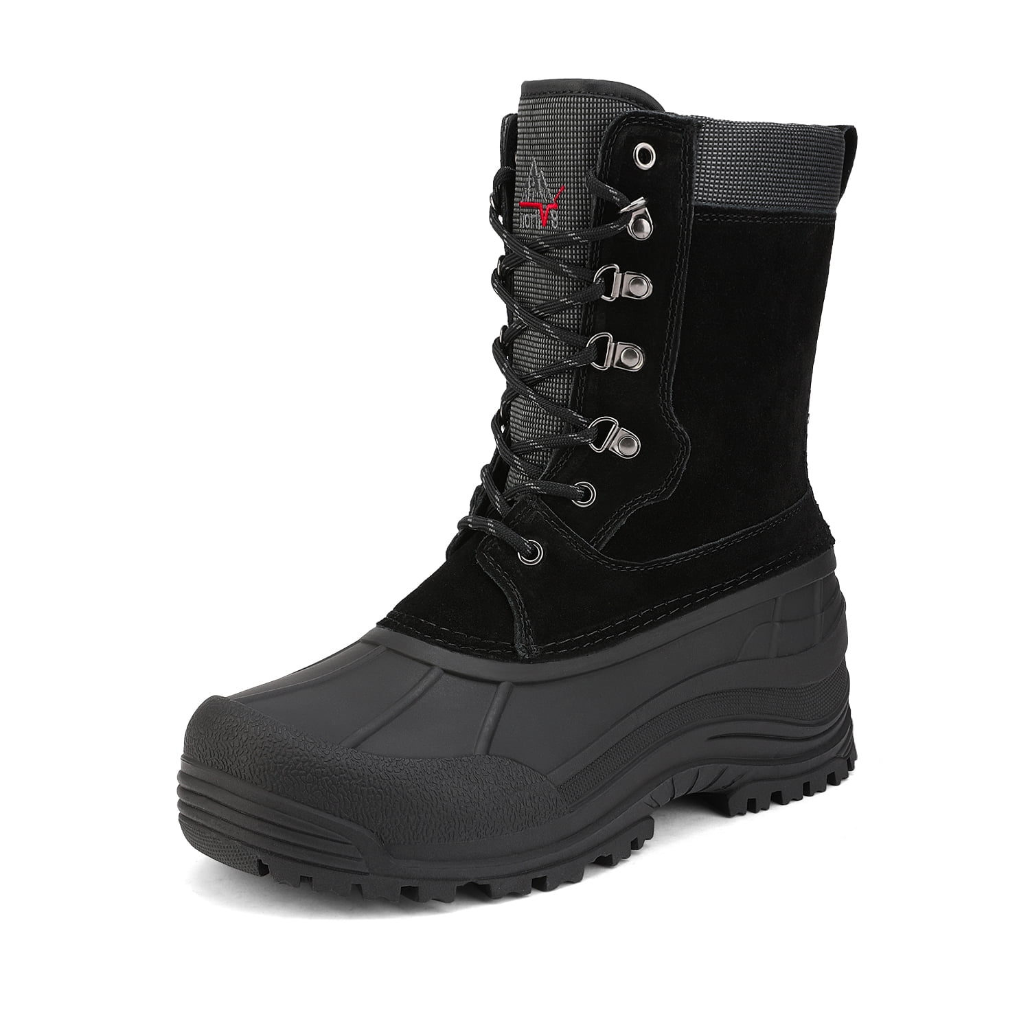 Nortiv8 Mens Winter Warm Outdoor Hiking Boots Snow Boots Insulated Waterproof Work Boots Shoes Terrex-2M Black Size 8