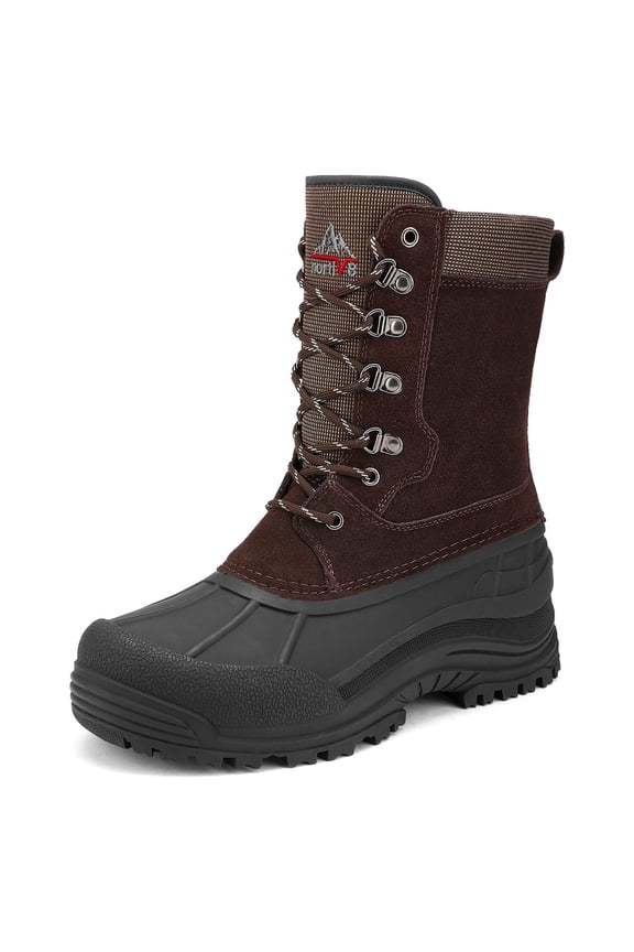 Mens Winter Warm Outdoor Hiking Boots Snow Boots Insulated Waterproof Work Boots Shoes Terrex-2M Brown Size 13