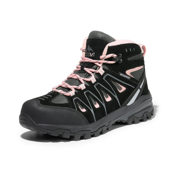 Nortiv8 Women's Waterproof Hiking Boots Outdoor Trekking Camping Trail Hiking Boots SNHB211W BLACK/PINK Size 12