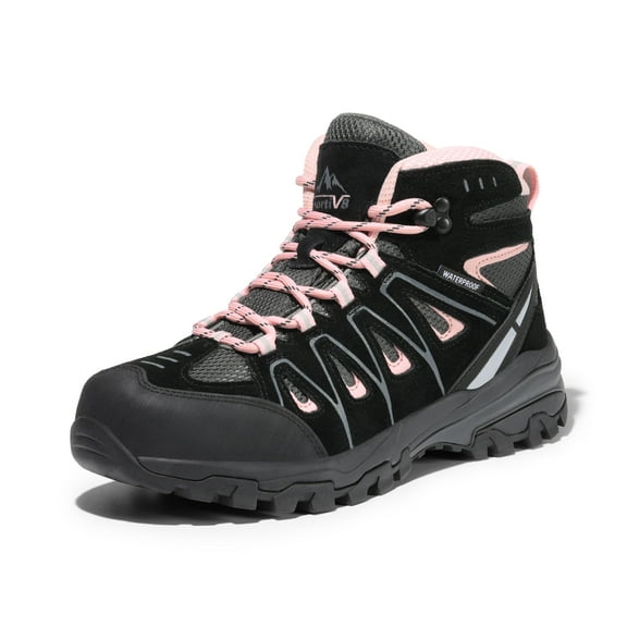 Nortiv8 Women's Waterproof Hiking Boots Outdoor Trekking Camping Trail Hiking Boots SNHB211W BLACK/PINK Size 6