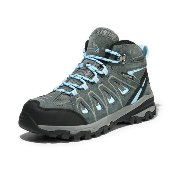 Nortiv8 Women's Waterproof Hiking Boots Outdoor Trekking Camping Trail Hiking Boots SNHB211W GREY/BLUE Size 11
