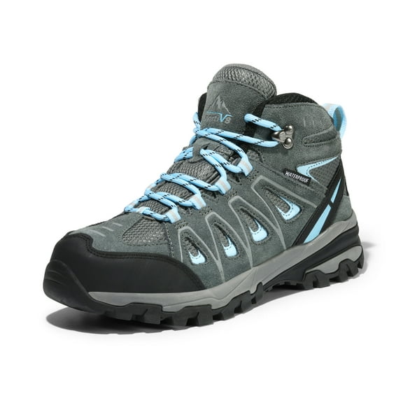 Nortiv8 Women's Waterproof Hiking Boots Outdoor Trekking Camping Trail Hiking Boots SNHB211W GREY/BLUE Size 8