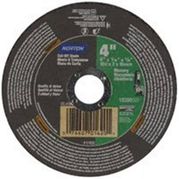 Norton 01620 Type 1 Cut-Off Wheel, 4 in Dia x 1/16 in T, 5/8 in Arbor