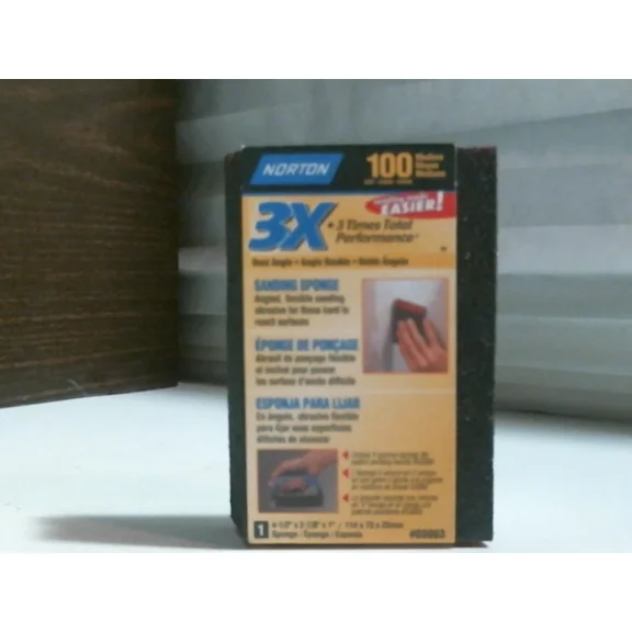 Norton 03863 100 Grit Medium Sanding Sponge, 4 1-2" X 2 7/8" X 1" Free Shipping