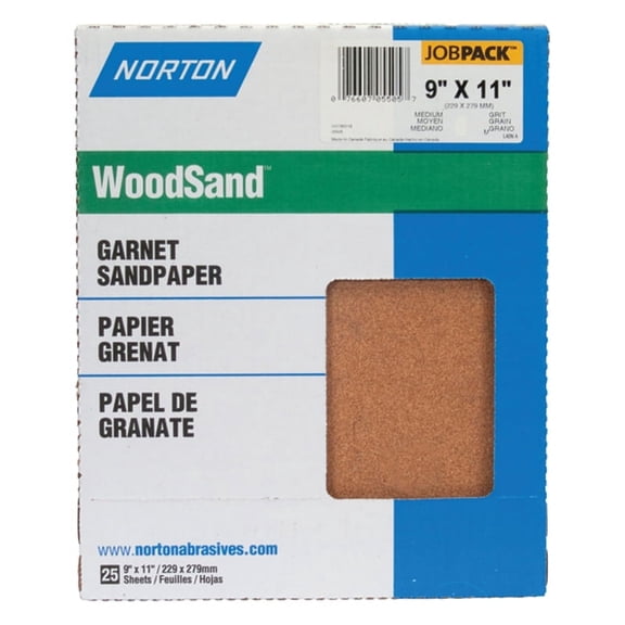 Norton 05504 Garnet Sandpaper, Grit 80A