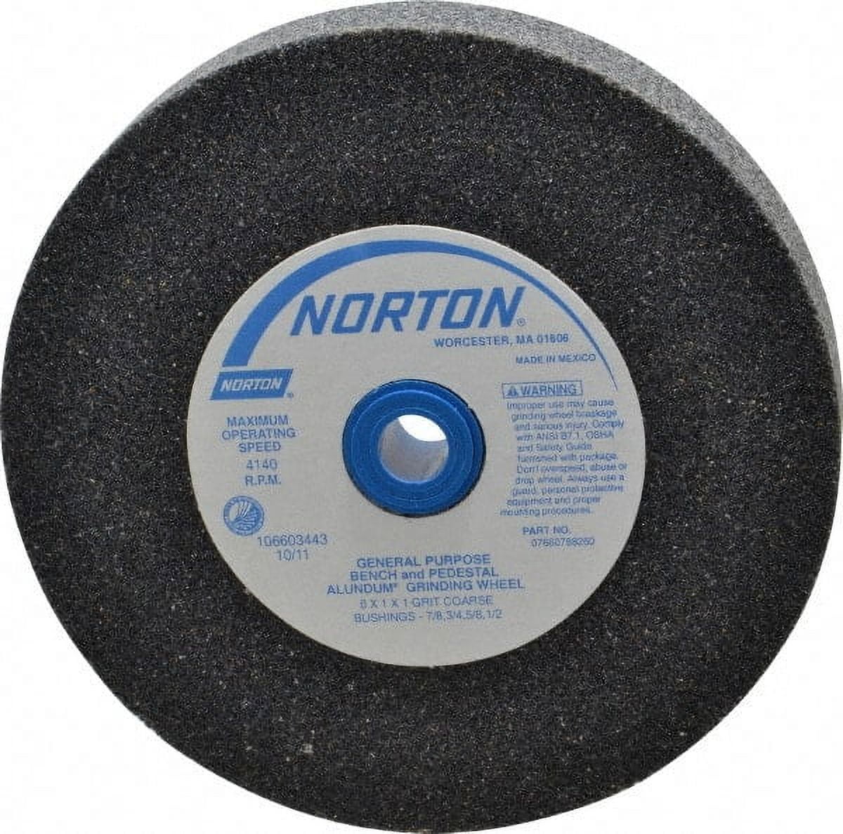 Norton 150 grit aluminum oxide shop bench and pedestal grinding wheel