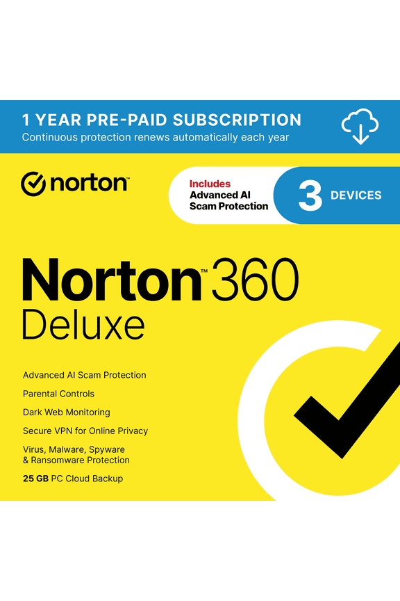 360 DELUXE, 1-Year Subscription, 3 DEVICE, PC, MAC [Digital Download]