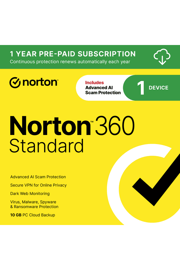 360 Standard, Antivirus Software for 1 Device, 1 Year Subscription, PC/Mac/iOS/Android [Digital Download]