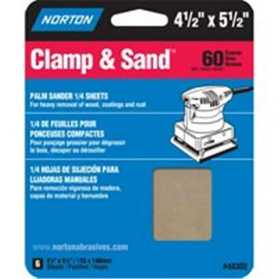 Norton 48302 4.5 x 5.5 Multisand Sheet 60 6 Pack