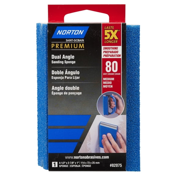 Norton 82075 80 Grit 5X Dual Angle Sponge