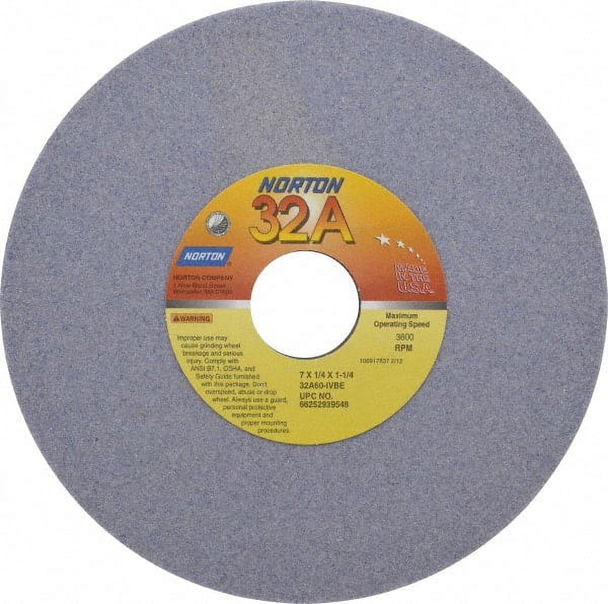 Norton 7" Diam x 11/4" Hole x 1/4" Thick, I Hardness, 60 Grit Surface