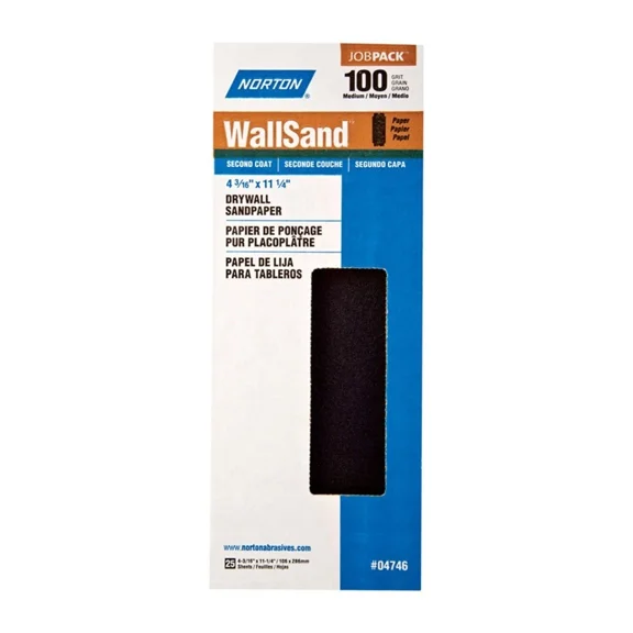 Norton 7660704746 100-Grit Drywall Medium Sanding Papersheet 4-3/16 X 11-1/4 In.