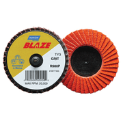 Norton Blaze 90152 R980P Series Type 27 Quick Change Flat Mini Flap Disc, 3 in Dia, 60 Grit