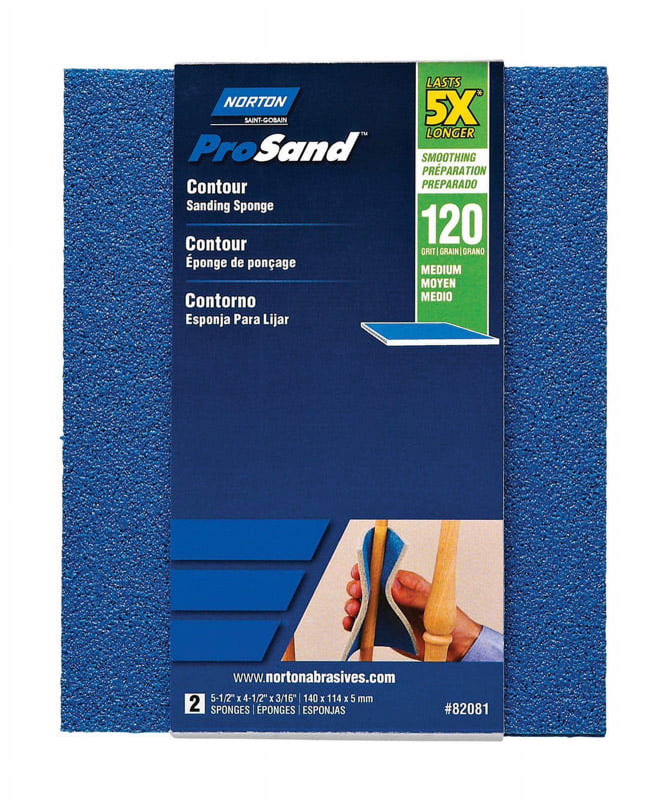 Norton 82081 5X Premium Contour Sanding Pad, 120Grit, Medium