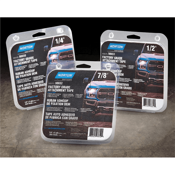 Norton 98652 Factory Grade Attachment Tape, 5 yd x 7/8 in x 0.043 in, Polypropylene Backing, Black/Blue