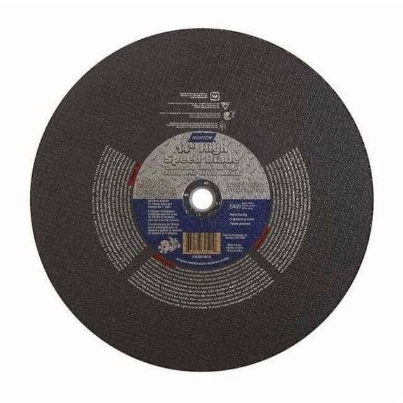 Abrasive Cut-Off Wheel, Type 1, 14 in Dia, 0.1563 in Thick, 1 in, 20 mm Arbor Hole Size, 24 Grit