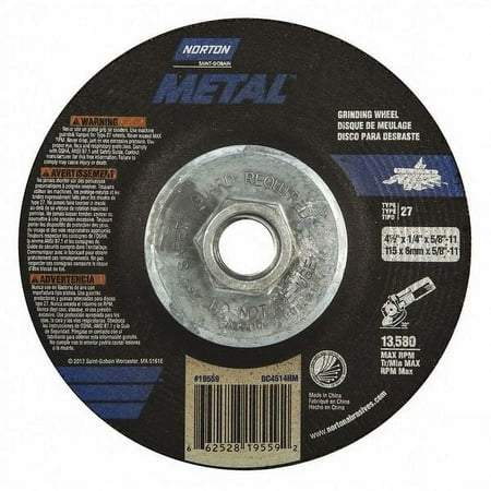 Norton Abrasives Depressed Center Wheel,Type 27,Grit 24 66252819559