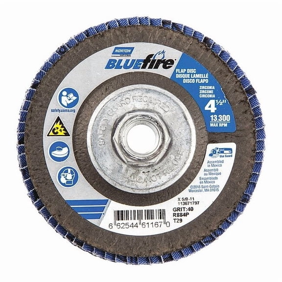 Norton Abrasives Fiber Disc,4 1/2 in Dia,5/8in Arbor 66254461167