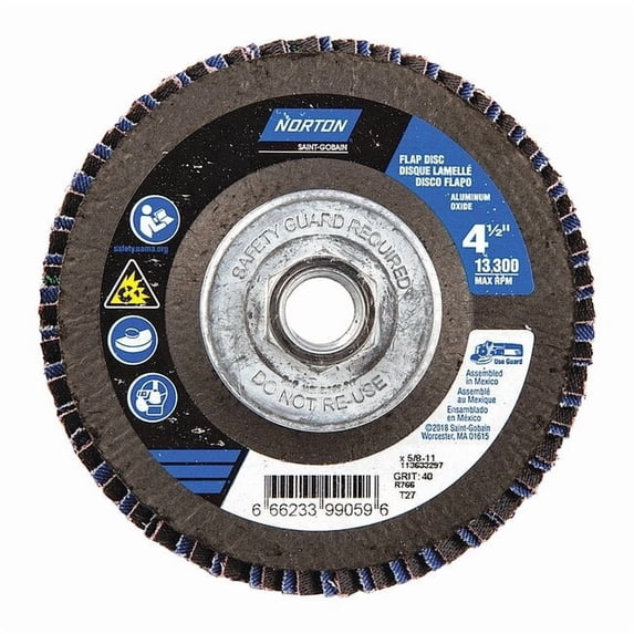 Norton Abrasives Fiber Disc,4 1/2 in Dia,5/8in Arbor 66623399059