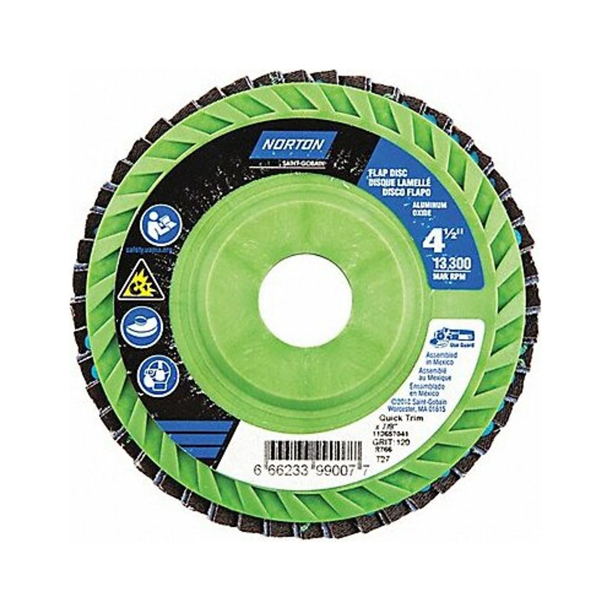 Norton Abrasives Fiber Disc,4 1/2 in Dia,7/8in Arbor 66623399007
