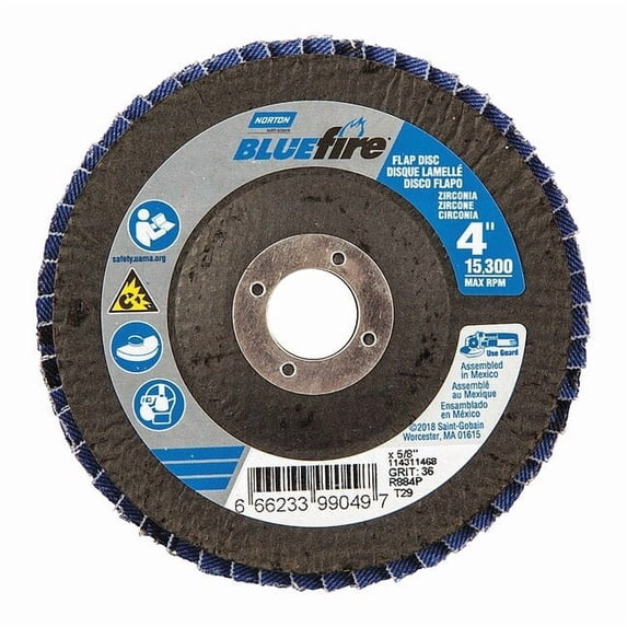 Norton Abrasives Fiber Disc,4 in Dia,5/8in Arbor,P36 Grit 66623399049